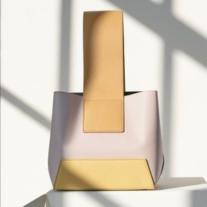 NWT Yuzefi tab textured leather tote bag, pink